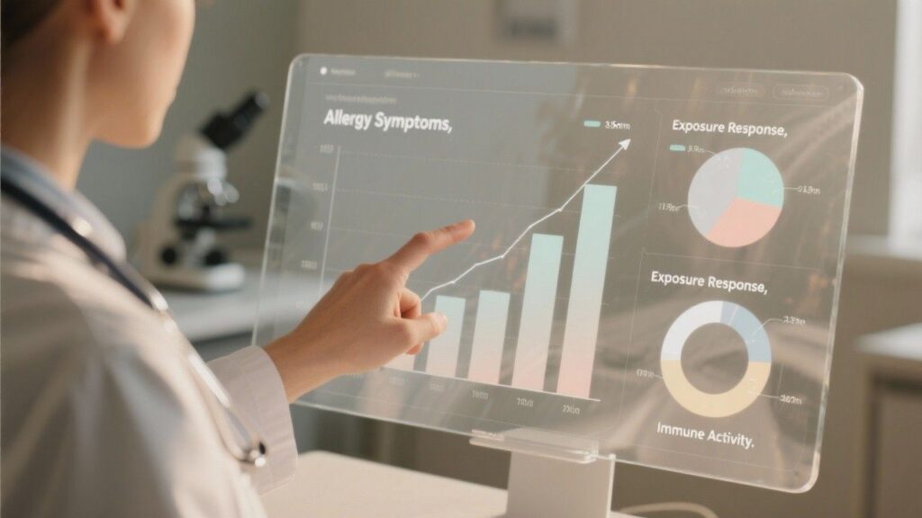 Medical data visualization highlighting spikes in allergic reactions on a line chart