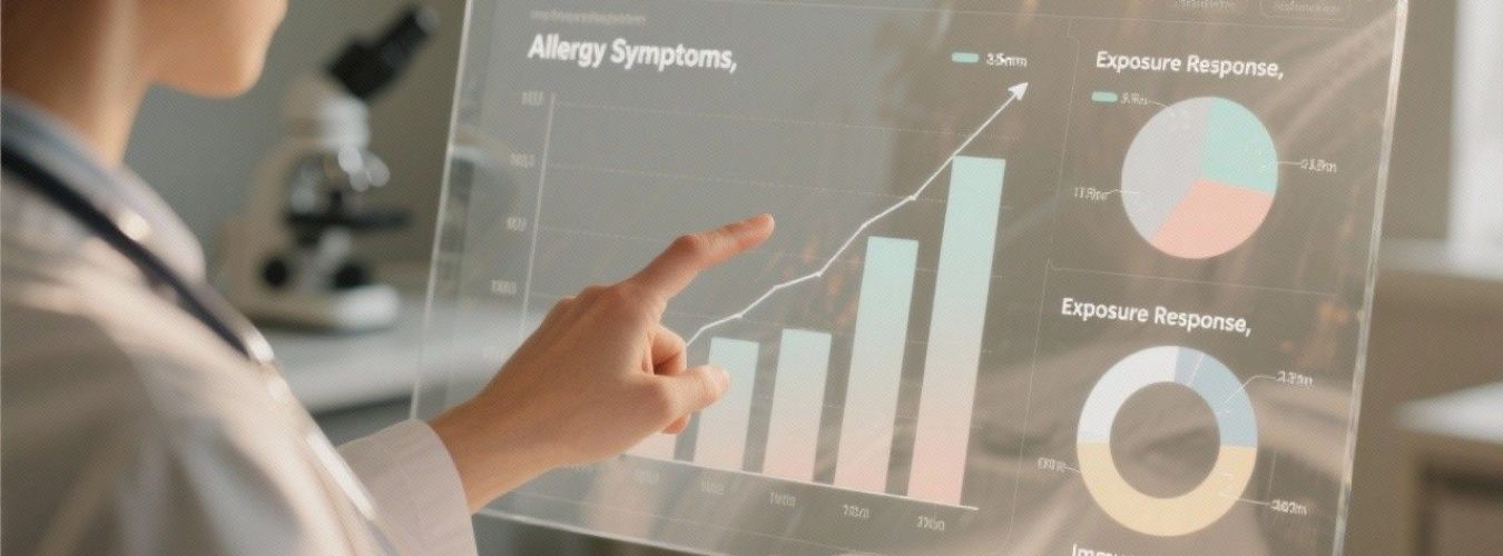 Medical data visualization highlighting spikes in allergic reactions on a line chart